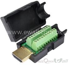 HDMI Plug Breakout Module Solderless Terminals Connector With Cover 19P
