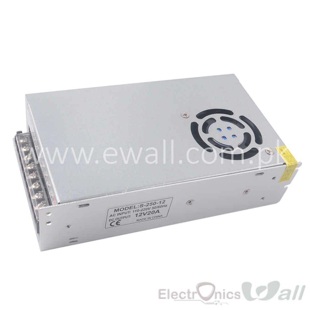 20A 12V  220V AC to DC S-240-12 Switching Power Supply 12VDC 20AMP 240W WITH FAN 199*110*50mm