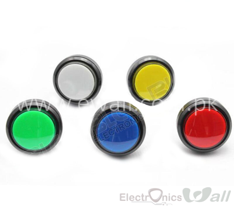 12V 46mm Round Push Button with LED Big Arcade Gaming Push button (Yellow)