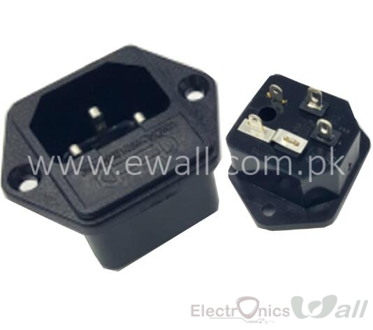 AC Inlet Power Socket 3 Pole With 5*20mm Fuse Holder