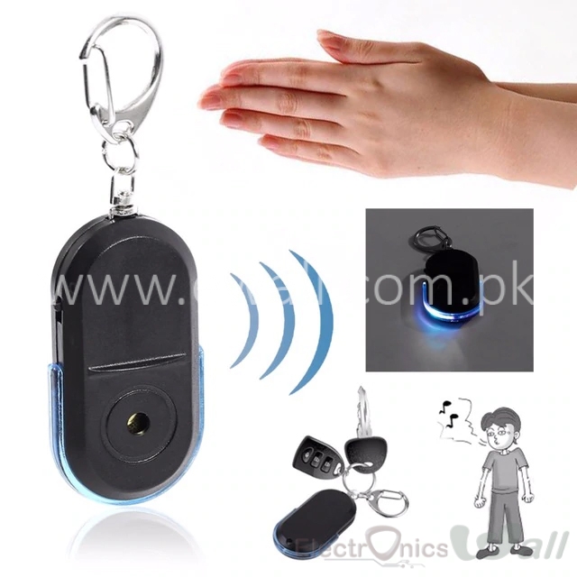 Key Lost Finder Anti-Lost  Alarm Whistle Sound LED Light Locator Finder Keychain