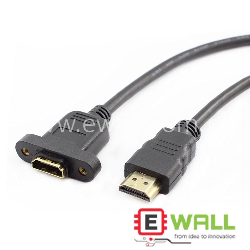 HDMI Panel Mount Female to Male Converter 0.5meter